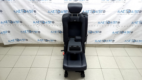Scaun central spate, al doilea rând, Volvo XC90 16-22, piele neagră, pentru 2 rânduri, cu centură de siguranță și cotieră, zgârieturi pe plastic