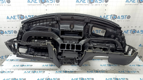Торпедо передняя панель с AIRBAG Volvo XC60 18-26 кожа черная серая строчка, под проекцию, под чистку