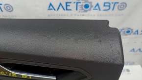 Panou ornamental ușă negru, spate stânga, VW Tiguan 18-20, inserție și cotieră, piele neagră, cu mâner, element de fixare rupt, zgârieturi