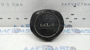 Airbag-ul volanului șoferului de la Kia Sportage 23-25 este negru, topit și are un piston ruginit.
