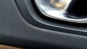 Ornamente ușă, spate stânga, Volvo XC60 18-26, negru, cotieră și inserție, piele Nappa, maro, cu strat protector, bare de protecție, fixare ruptă