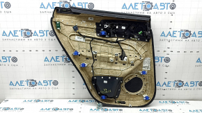 Panou decorativ ușă spate dreapta Volvo XC60 18-26 negru, cotieră și inserție piele Nappa maro, cu strat protector, zgârieturi