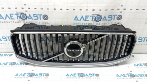 Grilă radiator cromată Volvo XC60 22-23 cu insignă, sub cameră, denivelări, suport rupt, crăpătură în emblemă