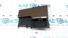 Buzunar consola centrală cu ornamente din lemn de tei liniar Volvo XC60 18-26, crom și brichetă