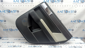 Panou ușă spate dreapta Hyundai Santa Fe 24-26, gri, cotieră și inserție gri deschis, ornament cromat, zgârieturi pe ornament, gata de curățare chimică