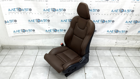 Scaun șofer Volvo XC60 22-26 cu airbag, electric, încălzit, ventilat, piele Nappa maro cu perforații și suport pentru genunchi, încrețită
