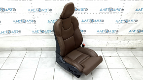 Scaun pasager Volvo XC60 18-26 cu airbag, electric, încălzit, ventilat, piele Nappa maro, perforat și cu suport pentru genunchi, zgârieturi, necesită curățare