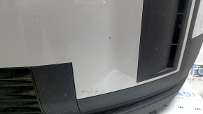 Бампер передний в сборе Hyundai Santa Fe 24-26 SEL, Limited, белый, губа структура, с жалюзи дефлекторами, царапины, сколы, треснута губа, прижат