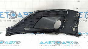 Решетка переднего бампера правая Audi A5 F5 20-25 под радар, черная, молдинг хром, тычки