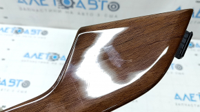 Ornamente ușă dreapta față Audi A5 F5 17-25, lemn de nuc, zgârieturi