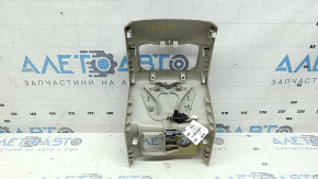 Накладка центральной консоли задняя Ford Fusion mk5 17-20 серая, под воздуховоды, c подсветкой, под розетку и прикуриватель, царапины, под химчистку, трещина в крепление