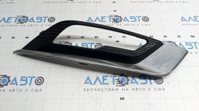 Grilă bară față dreapta pentru Ford Fusion mk5 17-18 cu proiectoare de ceață LED, finisaj lucios, cu ornament cromat, culoare nisip