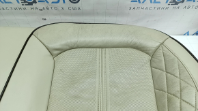 Подушка заднего ряда сидений Ford Fusion mk5 17-20 кожа серая, вставка кожа коричневая, перфорация, Platinum, под химчистку