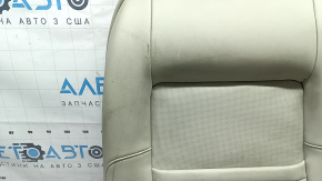 Обшивка спинки пассажирского сиденья Ford Fusion mk5 17-20 кожа серая, вставка кожа коричневая, перфорация, Platinum, под вентиляцию, под химчистку