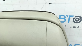 Обшивка спинки пассажирского сиденья Ford Fusion mk5 17-20 кожа серая, вставка кожа коричневая, перфорация, Platinum, под вентиляцию, под химчистку
