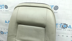 Обшивка спинки водительского сиденья Ford Fusion mk5 17-20 кожа серая, вставка кожа коричневая, перфорация, Platinum, под вентиляцию, под химчистку, потерта