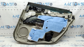 Ornamente ușă, spate stânga, Ford Fusion mk5 17-20 titan, Platinum, piele gri, cu inserție gri cu model diamantat, inserție cu model lemnos, ornamente superioare maro, cu mâner, zgârieturi, gata de curățare chimică