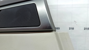 Ornamente ușă, spate stânga, Ford Fusion mk5 17-20 titan, Platinum, piele gri, cu inserție gri cu model diamantat, inserție cu model lemnos, ornamente superioare maro, cu mâner, zgârieturi, gata de curățare chimică