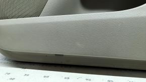 Panou ușă dreapta față pentru Ford Fusion mk5 17-20, titan, platină, piele gri, cu inserție gri cu model diamantat, inserție cu model lemnos, garnitură superioară maro, cu mâner, iluminat din spate, zgârieturi, curățabil chimic, plastic alb