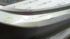 Bara spate nefinisată pentru Mercedes W213 E 17-20 cu senzori de parcare, fără mulaje, pachet AMG, argintiu, crăpături, zgârieturi, elemente de fixare rupte, element de fixare BSM desprins