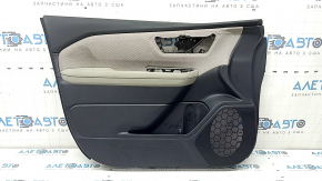 Panou ușă stânga față Subaru Forester 25-26, negru cu inserție din material textil gri, cotieră din cauciuc gri, uzată, necesită curățare