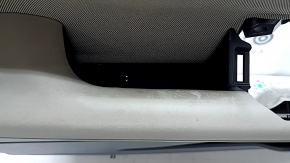 Panou ușă stânga față Subaru Forester 25-26, negru cu inserție din material textil gri, cotieră din cauciuc gri, uzată, necesită curățare