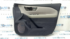 Panou ușă dreapta față negru pentru Subaru Forester 25-26 cu inserție din material textil gri, cotieră din cauciuc gri