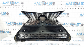 Решетка радиатора grill в сборе Lexus UX200 UX250h 19-26 F-SPORT, под парктроники, темный хром, надломы, сломаны крепления, не заводские отверстия