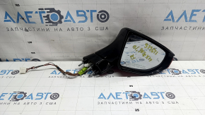 Ansamblu oglindă retrovizoare dreapta pentru Lexus UX200 UX250h 19-24V, 7 pini, semnalizator, fără memorie, cu BSM, roșu și negru, uzat, ciobit pe crom