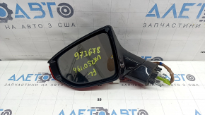 Ansamblu oglindă retrovizoare stânga Lexus UX200 UX250h 19-24 7 pini, semnalizare, fără memorie, cu BSM, roșu cu negru, zgârieturi