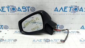 Зеркало боковое левое в сборе Toyota Rav4 19-25 8 пинов, черный глянец, поворотник, подогрев, BSM, царапины