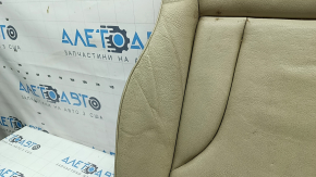 Обшивка подушки пассажирского сиденья Audi Q5 8R 13-17 кожа бежевая, с подогревом, потёртость, под химчистку, заломы на коже