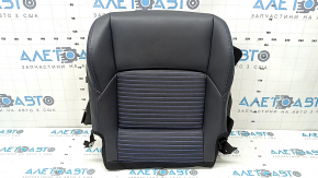 Tapițerie pernă scaun șofer pentru Toyota Rav4 19-25, piele și material textil combinate, negru, încălzit, cusături albastre