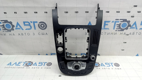 Comandă consolă centrală Audi Q5 8R 09-17 cu compartiment pentru monede, zgârieturi, strat de protecție care se decojește de pe buton
