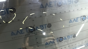Дверь багажника голая со стеклом VW Tiguan 18-24 белый LB9Z, с поводком дворника и трапецией, царапины на стекле