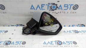 Зеркало боковое правое VW Tiguan 18-19 6+2 пинов, BSM, поворотник, подогрев, белое LB9Z, потерто