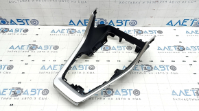 Ornamente consolă centrală față Toyota Rav4 19-25, negre fără încărcare wireless, inserție gri, zgârieturi