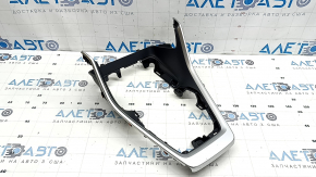 Ornamente consolă centrală față Toyota Rav4 19-25, negre fără încărcare wireless, inserție gri, zgârieturi