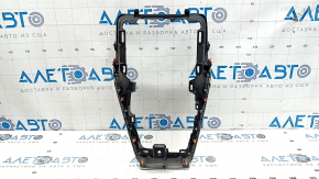 Ornamente consolă centrală față Toyota Rav4 19-25, negre fără încărcare wireless, inserție gri, zgârieturi