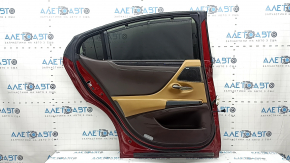 Дверь в сборе задняя левая Lexus ES300H 19-26 keyless, красный 3R1, со шторкой, с карточкой коричневой с бежевым, с динамиком Mark Levinson, тычка