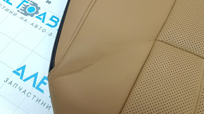 Подушка заднего ряда сидений (2 ряд) Lexus ES300h 20-22 кожа светло-коричневая с коричневым, перфорация, примята, царапины