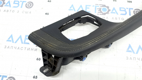 Ornament consolă centrală pentru joystick BMW X2 F39 18-23, piele neagră, curățabil chimic