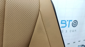 Спинка заднего ряда сидений (2 ряд) Lexus ES300h 20-22 без airbag, кожа светло-коричневая с коричневым, перфорация, с подлокотником, примята, под чистку