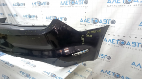 Бампер задний голый Ford Mustang mk6 15-22 без парктроников, черный, царапины, сколы