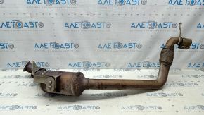 Приемная труба с катализатором Ford Mustang mk6 18-23 2.3T, с кронштейном, порвана сетка