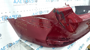 Бампер задний голый Lexus ES250 ES300h 20-26 под парктроники, красный, надрывы, царапины, сломаны крепления, отсутствует фрагмент