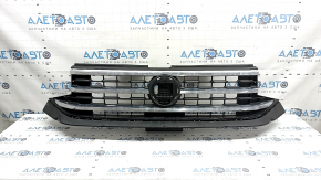 Решетка радиатора grill VW Atlas 21-23 черный глянец+структура, с хром молдингами, без эмблемы