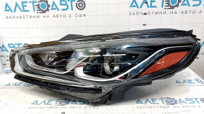 Фара передняя левая Hyundai Sonata 18-19 галоген с креплением, желтая вставка