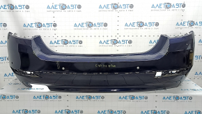 Бампер задний голый BMW 5 F10 14-16 под парктроники, Luxury, синий, надломаны крепления, царапины, вмятины