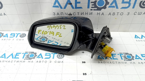 Зеркало боковое левое в сборе BMW 5 F10 14-16 5 пинов, поворотник, подогрев, автозатемнение, синее, царапины